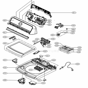 Cover Assembly Diagram and Parts List for WT7600HWA ABWETUS LG Washer