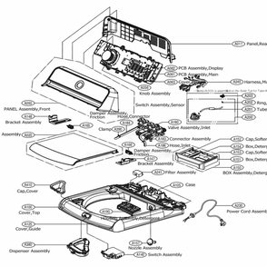 Part Location Diagram of AAZ73855911 LG BOX ASSEMBLY,DETERGENT