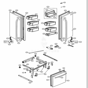 Door Parts Diagram and Parts List for 74019 AWBCSE2 LG Refrigerator