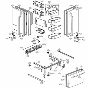 Door Parts Diagram and Parts List for 71063 ASTCSE2 LG Refrigerator