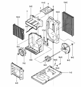 Air Handling/cycle Parts Diagram and Parts List for 58075063700  Kenmore Air Conditioner