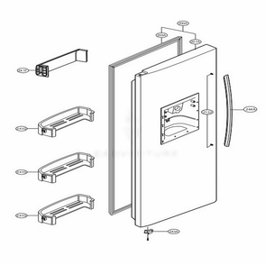 Freezer Door Diagram and Parts List for LSC27910SW ASW2LGA LG Refrigerator