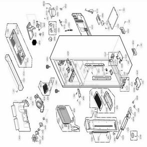 Case Parts Diagram and Parts List for 79763 AST1SEF LG Refrigerator