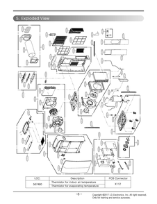 Air Conditioner Diagram and Parts List for P4NC10HSBF0 AWYAOSH LG Air Conditioner