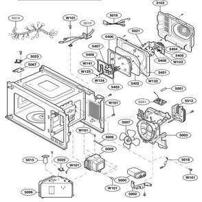Interior Parts 2 Diagram and Parts List for 64282 AWHESEA LG Wall Oven