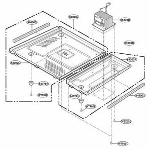 Base Plate Parts Diagram and Parts List for YMT3130SHB B1EWPC LG Microwave