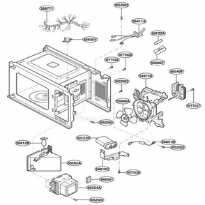 Interior Parts Diagram and Parts List for JE1340GB SGEGEU LG Range