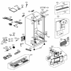 Case Parts Diagram and Parts List for 73115 ASTCSE0 LG Refrigerator