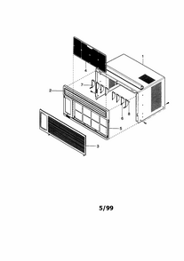 Cabinet And Front Grille Diagram and Parts List for 58079056890  Kenmore Air Conditioner