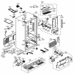 Case Parts Diagram and Parts List for LFXS24623W ASWCNA1 LG Refrigerator
