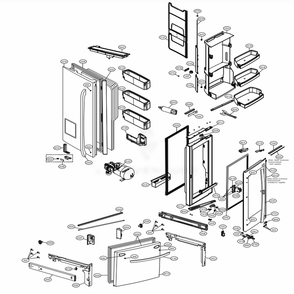 Door Parts Diagram and Parts List for LFXS30796D ASBCNA0 LG Refrigerator