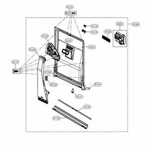 Door Liner Assembly Diagram and Parts List for LDT5665BD ABDEEUS LG Dishwasher