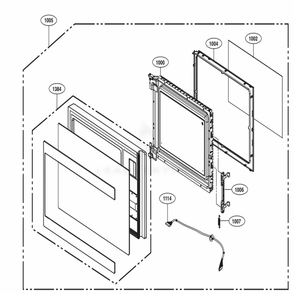 Door Parts Diagram and Parts List for LMC0975ST CS1ELNA LG Microwave