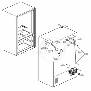Valve And Water Tube Parts Diagram and Parts List for LFX25974SB AWBCNA4 LG Refrigerator
