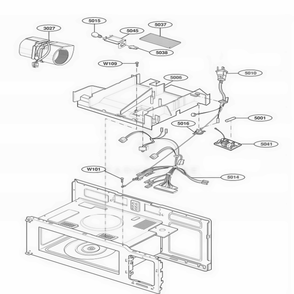 Interior Parts 2 Diagram and Parts List for MV1526B CB1ESEG LG Wall Oven