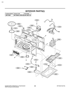 Interior Parts() Diagram and Parts List for MV1746ADL CS3ELGA LG Microwave