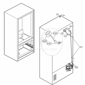 Valve And Water Tube Parts Diagram and Parts List for 71355 ASTCSE0 LG Refrigerator