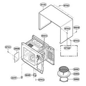 Oven Cavity Parts Diagram and Parts List for ACM1580AB ABKEAMA LG Range