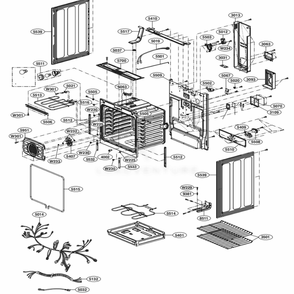 Cavity Parts Diagram and Parts List for LRE3023SB FBKLLGA LG Range
