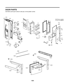 Door Parts Diagram and Parts List for GR-X268NSSM ASTCNA0 LG Refrigerator