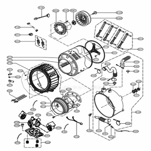 Drum And Tub Assembly Diagram and Parts List for GCWL1069QD3 ASSEELC LG Washer