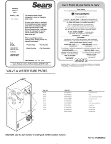 Valve And Water Tube Parts Diagram and Parts List for GR-J268LSTM ASTCSE2 LG Refrigerator