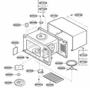 Oven Cavity Parts Diagram and Parts List for KCMS185JBT CBSEKAD LG Wall Oven