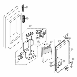 Ice Maker And Ice Bin Parts Diagram and Parts List for 72069 AWBCSE0 LG Refrigerator