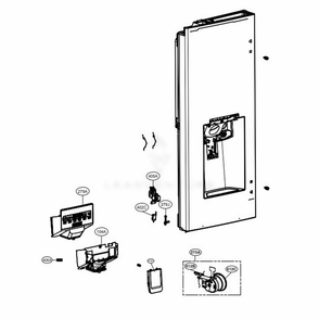 Dispenser Parts Diagram and Parts List for LFXS26596M AMTCNA0 LG Refrigerator