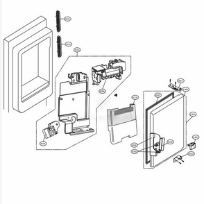 Ice Maker And Ice Bin Parts Diagram and Parts List for LFXS28968M AMTCNA0 LG Refrigerator