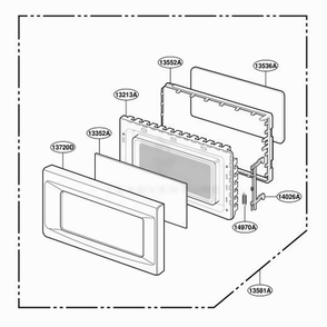 Door Parts Diagram and Parts List for JES1855PCH AB7EGEU LG Wall Oven