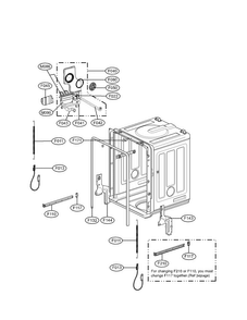 Tub Assy Diagram and Parts List for LDF6810WW-01  LG Dishwasher