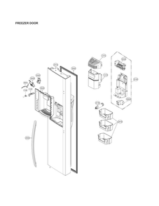 Freezer Door Parts Diagram and Parts List for LSXS26366D 09 LG Refrigerator