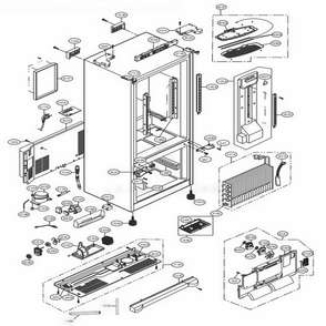 Case Parts Diagram and Parts List for 72309 AWBCSE0 LG Refrigerator