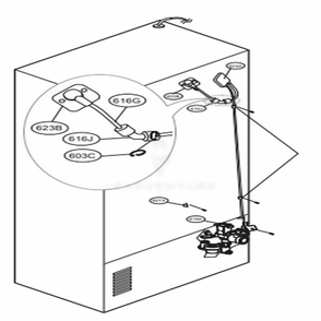 Valve And Water Tube Parts Diagram and Parts List for 74024 ABICSE2 LG Refrigerator