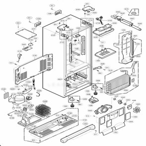 Case Parts Diagram and Parts List for 78713 AST1SER LG Refrigerator