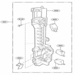 Latch Board Parts Diagram and Parts List for 80604 ABSESEA LG Range