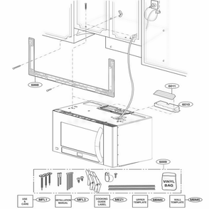 Installation Parts Diagram and Parts List for LMVM2085SW CWHELGA LG Microwave