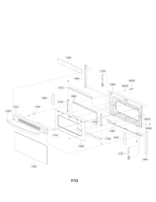 Upper Door Parts Diagram and Parts List for LDE3035SW  LG Range