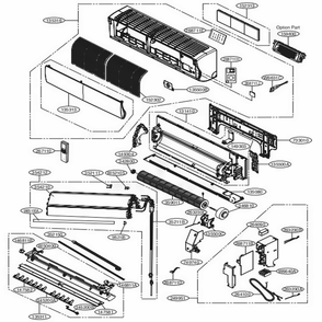Indoor Unit Diagram and Parts List for R12AWNNB9 AMBBLAP LG Air Conditioner