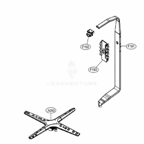 Water Guide Assembly Diagram and Parts List for ADFD5448AT ASTESNA LG Dishwasher