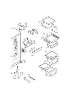 Refrigerator Compartment Diagram and Parts List for LSC27918SW  LG Refrigerator