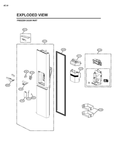 Freezer Door Part Diagram and Parts List for GM-L277PSLB ASTCNA0 LG Refrigerator