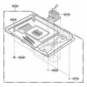 Base Plate Parts Diagram and Parts List for GT4175SPS CSBEWRP LG Wall Oven