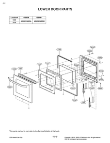 Lower Door Parts Diagram and Parts List for LD3642SP AB6LSTD LG Range