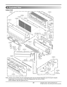Indoor Unit Diagram and Parts List for ASNW1838RH1 ANCBEUS LG Air Conditioner