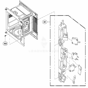 Latch Board Parts Diagram and Parts List for LMC1375SW CW1ELNA LG Wall Oven