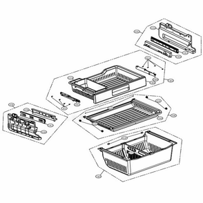 Freezer Parts Diagram and Parts List for UPFXC2466S ASTCNA1 LG Refrigerator