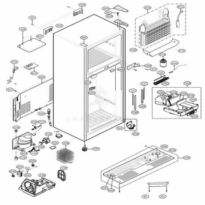 Case Parts Diagram and Parts List for 79433 ASTCSE2 LG Refrigerator