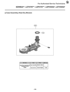 Case Assembly (Heat Blower) Diagram and Parts List for LDTH7972S ASSESNA LG Dishwasher